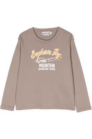 BONPOINT Sudadera con estampado Explorer Boy y cuello redondo