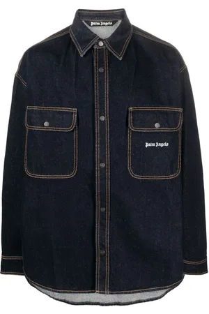 Palm Angels Camisa vaquera con logo bordado