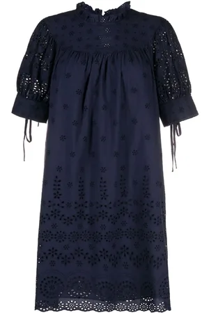 Ralph Lauren Vestido corto con ojales bordados