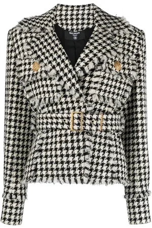 Balmain Chaqueta de tweed con motivo pied de poule