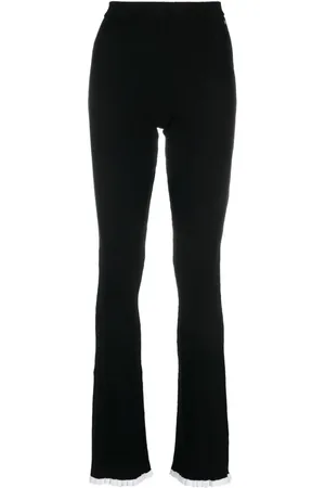 Msgm Pantalones de punto de intarsia con logo