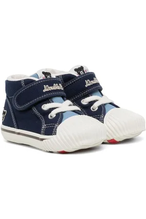 Miki House Zapatillas con logo bordado y tira autoadherente