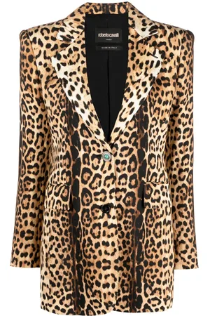 Roberto Cavalli Blazer con botones y estampado de leopardo