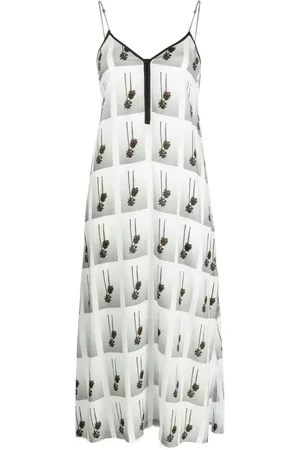 Palm Angels Vestido midi con motivo de palmeras