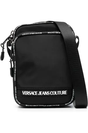 VERSACE Bolso messenger con franja del logo