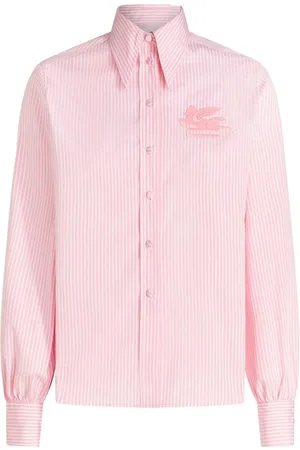 Etro Camisa a rayas con logo bordado