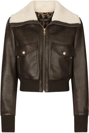 Dolce & Gabbana Chaqueta bomber con cuello de pelo