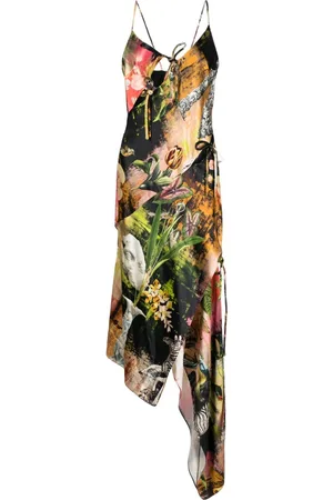 MONSE Slip dress asimétrico con motivo gráfico
