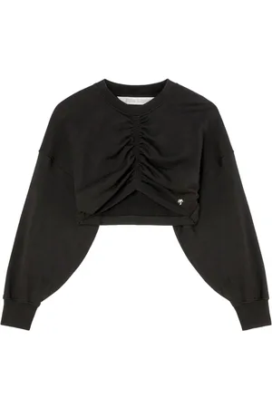 Palm Angels Sudadera corta con detalle fruncido