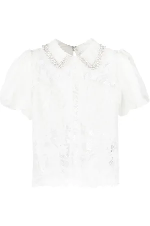 Self-Portrait Blusa con encaje guipur