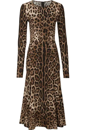 Dolce & Gabbana Vestido midi con estampado de leopardo