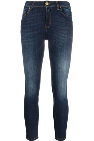 Pinko Vaqueros skinny capri con aplique del logo