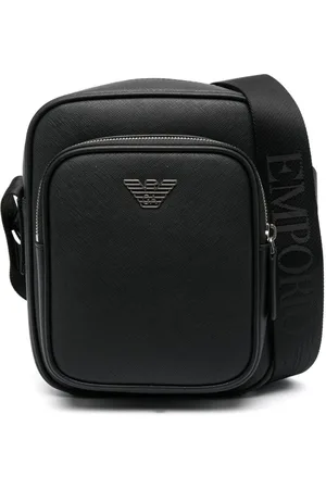 Emporio Armani Bolso messenger con placa del logo