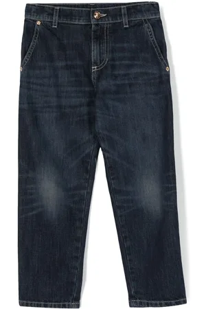 VERSACE Vaqueros rectos con logo bordado