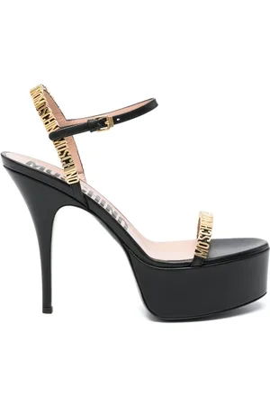 Moschino Sandalias con plataforma de 140mm y placa del logo