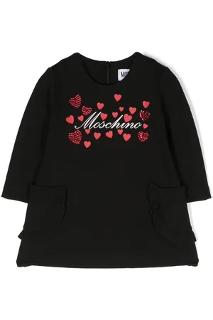 Moschino Vestido con logo y apliques de strass