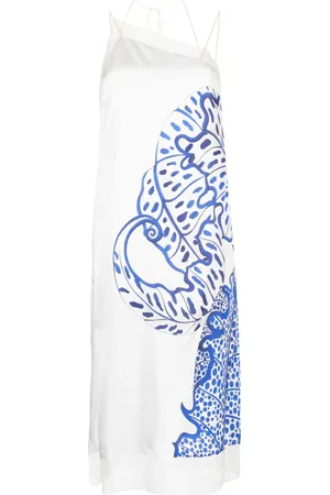 Salvatore Ferragamo Vestido midi de seda con estampado floral