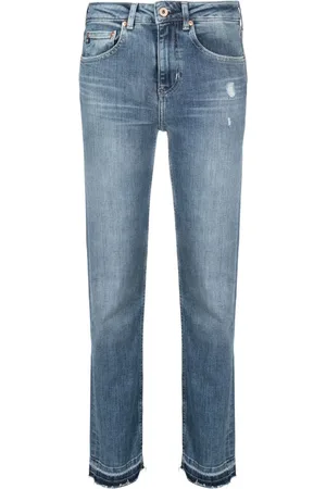 AG Jeans Vaqueros ajustados Girlfriend con efecto envejecido