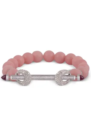 Ananya Pulsera Chakra en oro blanco de 18kt con diamantes y ópalo