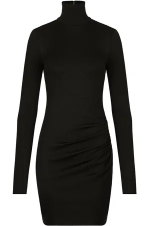Dolce & Gabbana Vestido corto fruncido con cuello alto