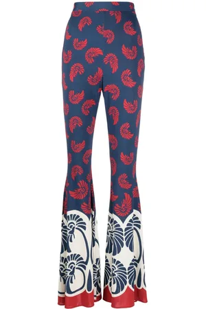 La DoubleJ Pantalones acampanados con estampado gráfico