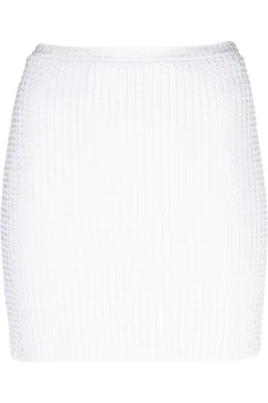 Alexander Wang Falda de cintura alta con cristal