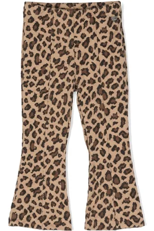 MONNALISA Pantalones acampanados con motivo de leopardo