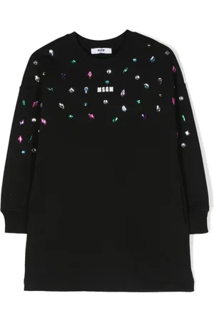 Msgm Vestido estilo sudadera con detalles de cristal