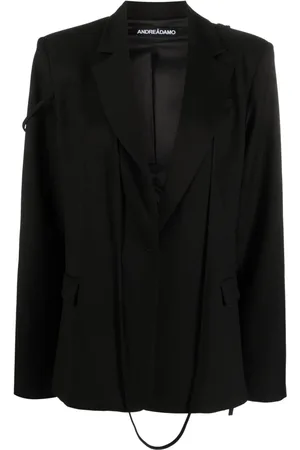 ANDREADAMO Blazer con solapas de muesca y rayas