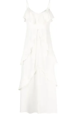 Twin-Set Slip dress largo con volantes