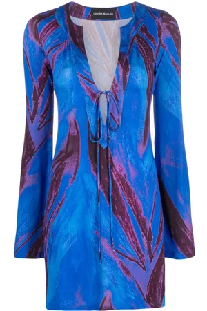 Louisa Ballou Vestido tipo caftán con estampado abstracto