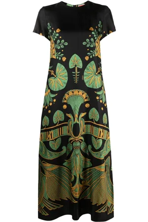 La DoubleJ Vestido Swing con estampado gráfico
