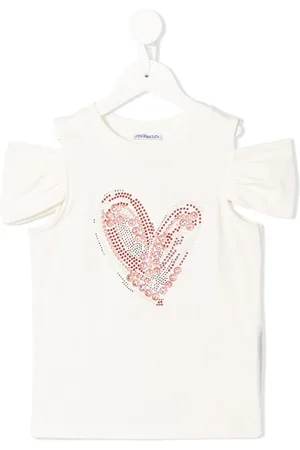 Simonetta Camiseta con hombros descubiertos y detalle de corazón