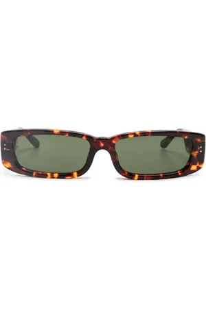 Linda Farrow Gafas de sol rectangulares con efecto carey