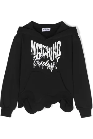 Moschino Sudadera asimétrica con capucha y logo