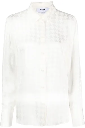 Msgm Camisa con motivo pied de poule