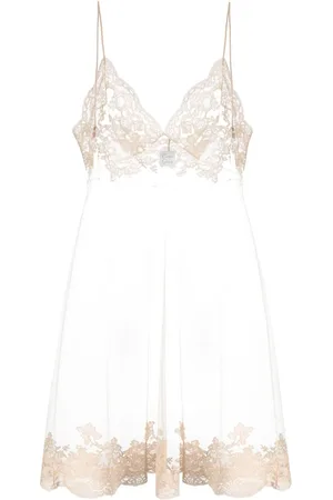 CARINE GILSON Slip dress con encaje Calais Caudry