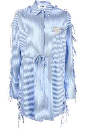 Msgm Vestido camisero a rayas