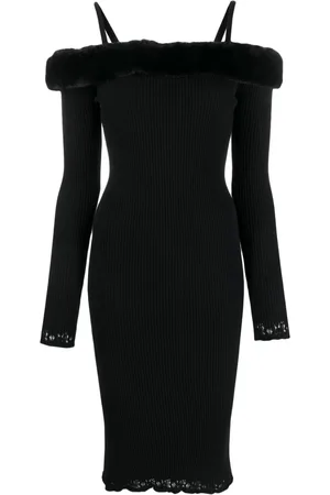 BLUMARINE Vestido midi con hombros descubiertos