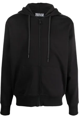 VERSACE Chaqueta con capucha y franja del logo