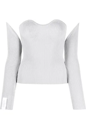 Rokh Top de canalé estilo bustier