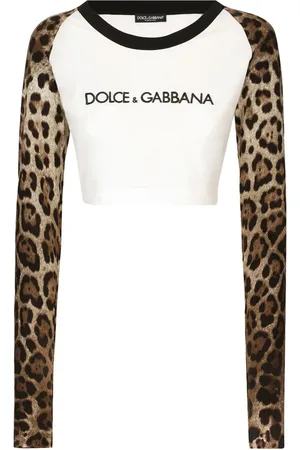 Dolce & Gabbana Camiseta corta con estampado de leopardo