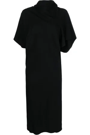 Rick Owens Vestido midi con cuello alto