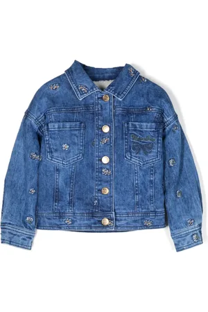 MONNALISA Chaqueta vaquera con bordado floral