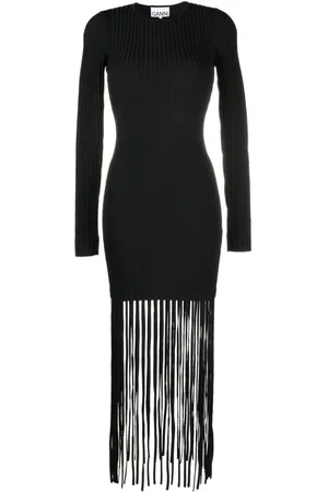 Ganni Vestido corto con flecos