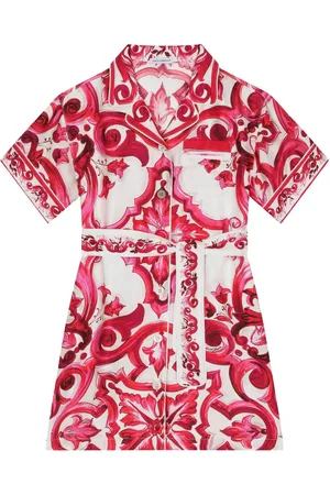 Dolce & Gabbana Vestido camisero con motivo Mayólica