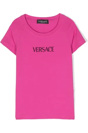 VERSACE Camiseta con logo de strass