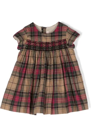 BONPOINT Vestido fruncido a cuadros