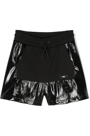 DKNY Pantalones cortos brillantes con etiqueta