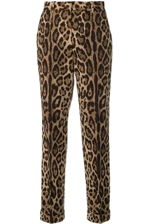 Dolce & Gabbana Pantalones con motivo leopardo y raya lateral